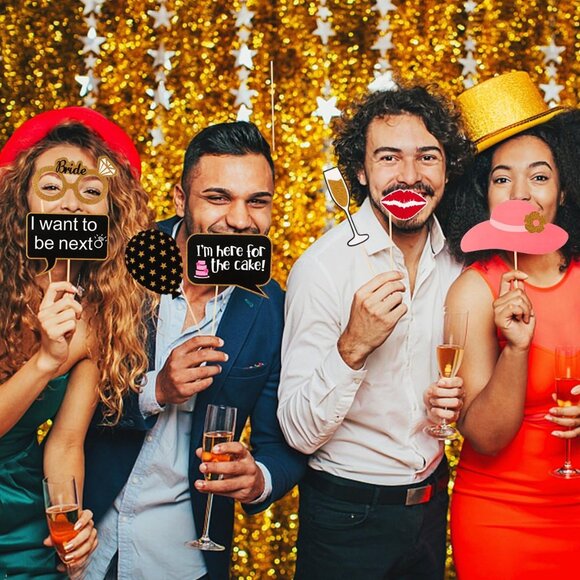 60Pcs Wedding Photo Booth Props, Wedding Props for Photos Bachelorette Weddings - Picture 3 of 4
